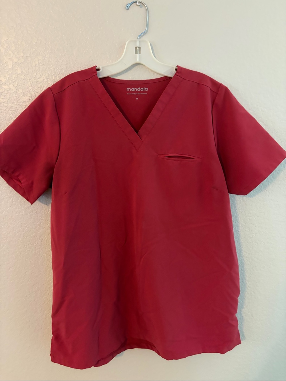 Mandala Women’s Maternity Scrub Top and Bottoms Set in Red